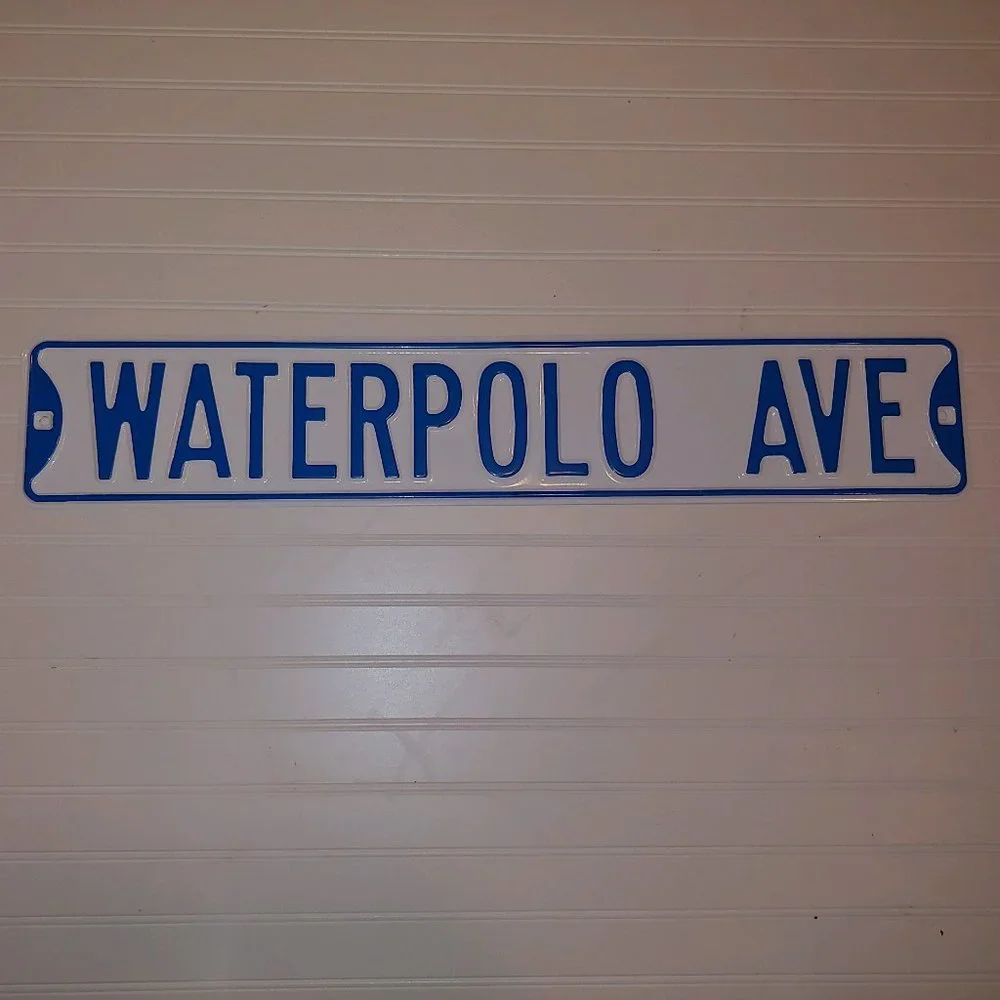 WATERPOLO AVE Metal Street Signs to hang on Wall